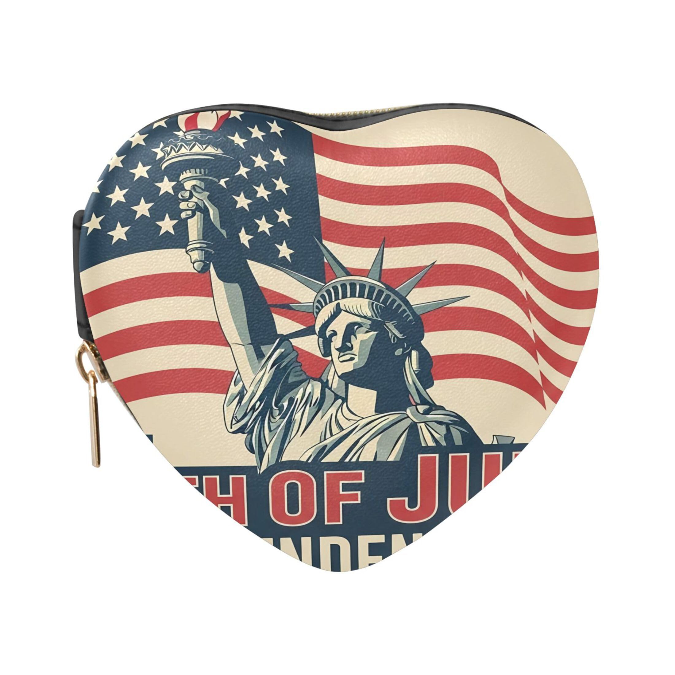 Fuauuyl Independence Day Small Jewelry Box Heart-Shaped Jewelry Case, Portable Travel Organizer Bridesmaid Proposal Gift for Women Girls