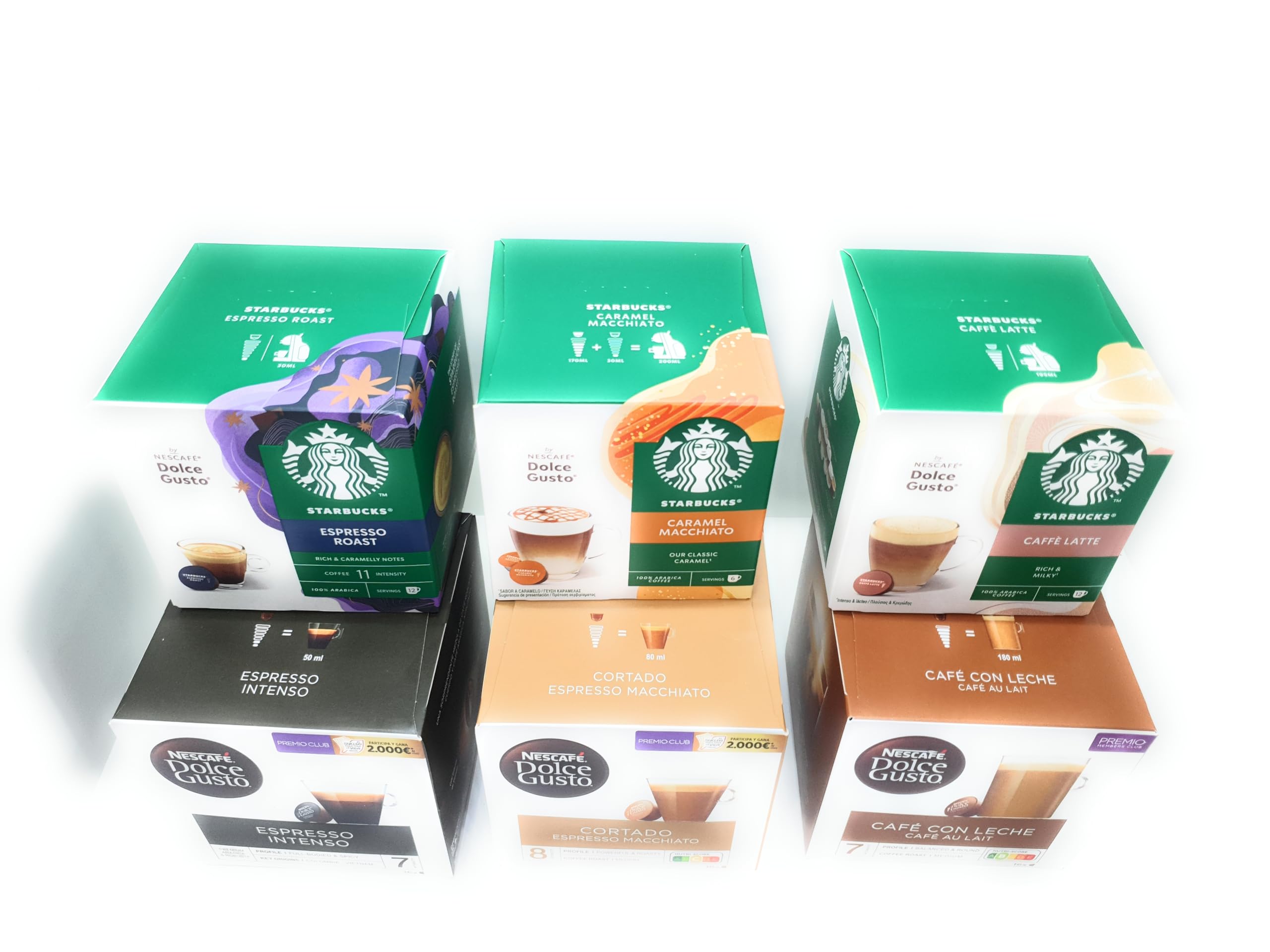 krider- Set bienvenida al cafe, compatible con sistema Dolce Gusto y Starbucks,ESPRESSO ROAST- CAFFE LATTE- CARAMEL MACCHIATO- ESPRESSO INTENSO- CAFE CON LECHE- CORTADO- selección de café a tu medida.