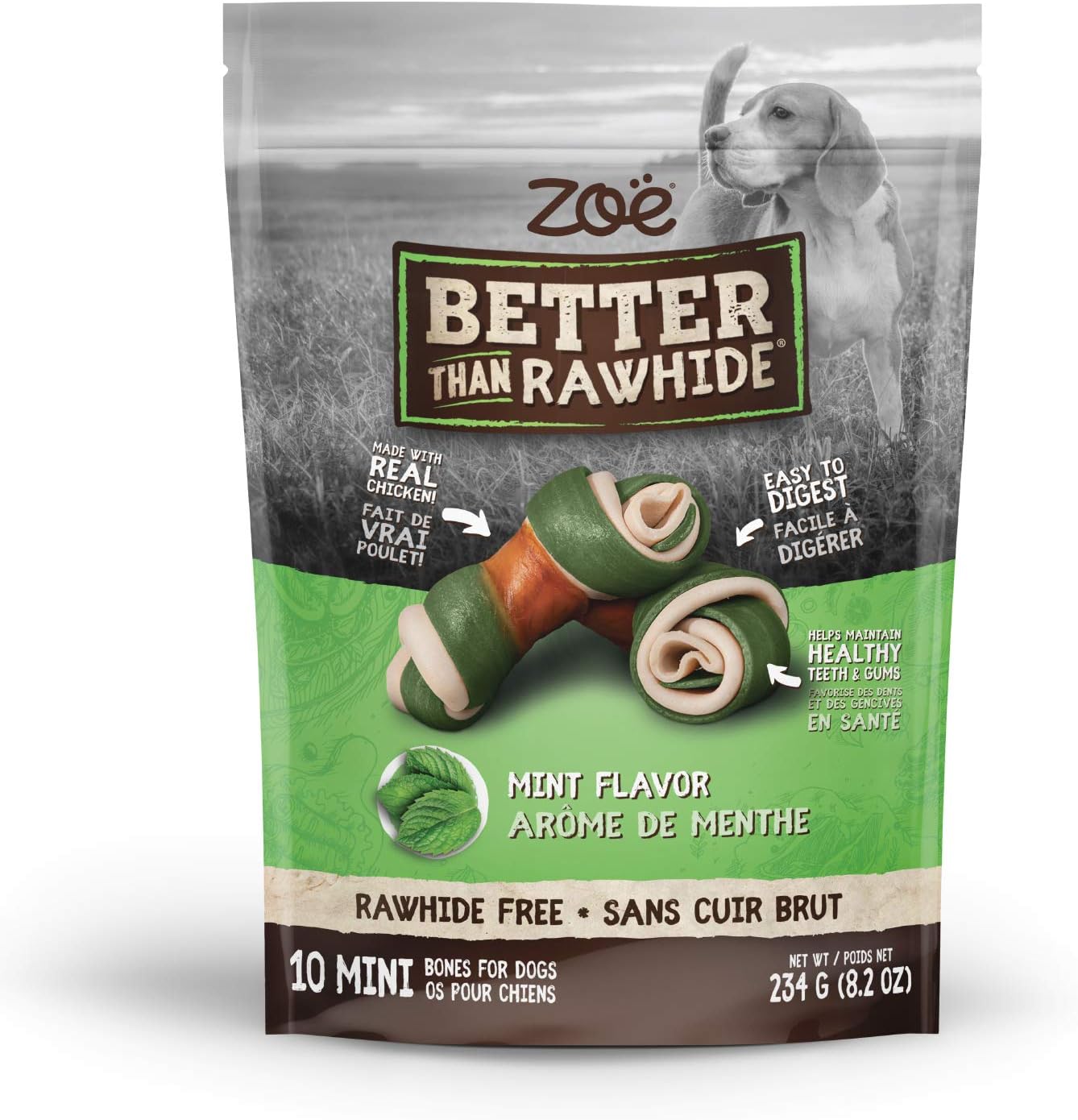 Zoe Better Than Rawhide Twists Menthe 148 g (5,2 oz) & Zoë Better