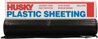Husky CF0408B 4 ML Tyco Polyethylene Plastic Sheeting, 8 x 100, Black
