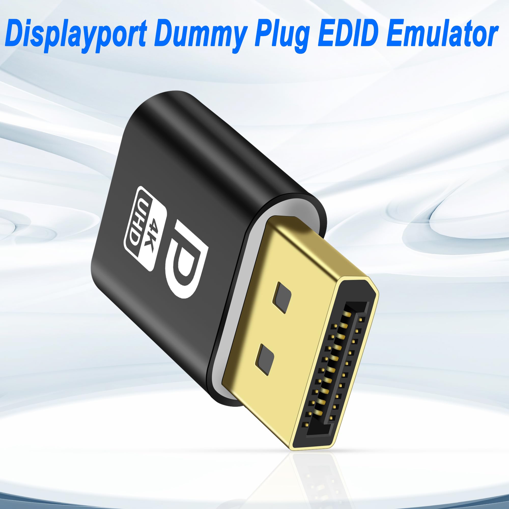 MEIRIYFA Display Port Headless Ghost Display Emulator 4K DisplayPort Dummy Plug EDID Emulator Virtual Display Adattatore per Crypto Mining, Remote Server, Desktop virtuali (2PCS)