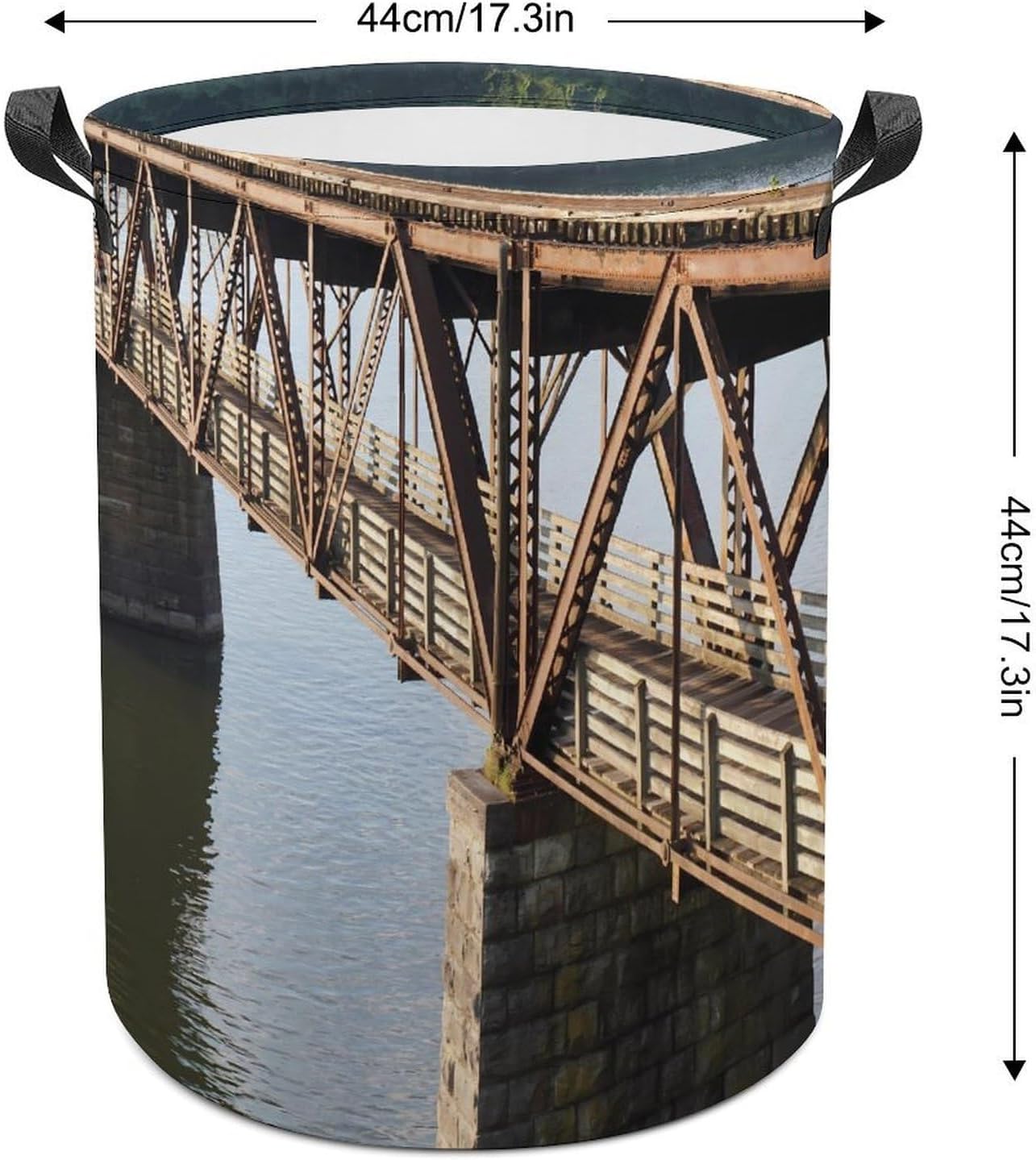 Tennessee River Bridge Laundry Hamper Basket for Home Bathroom | clothes storage,handle,large capacity,oxford