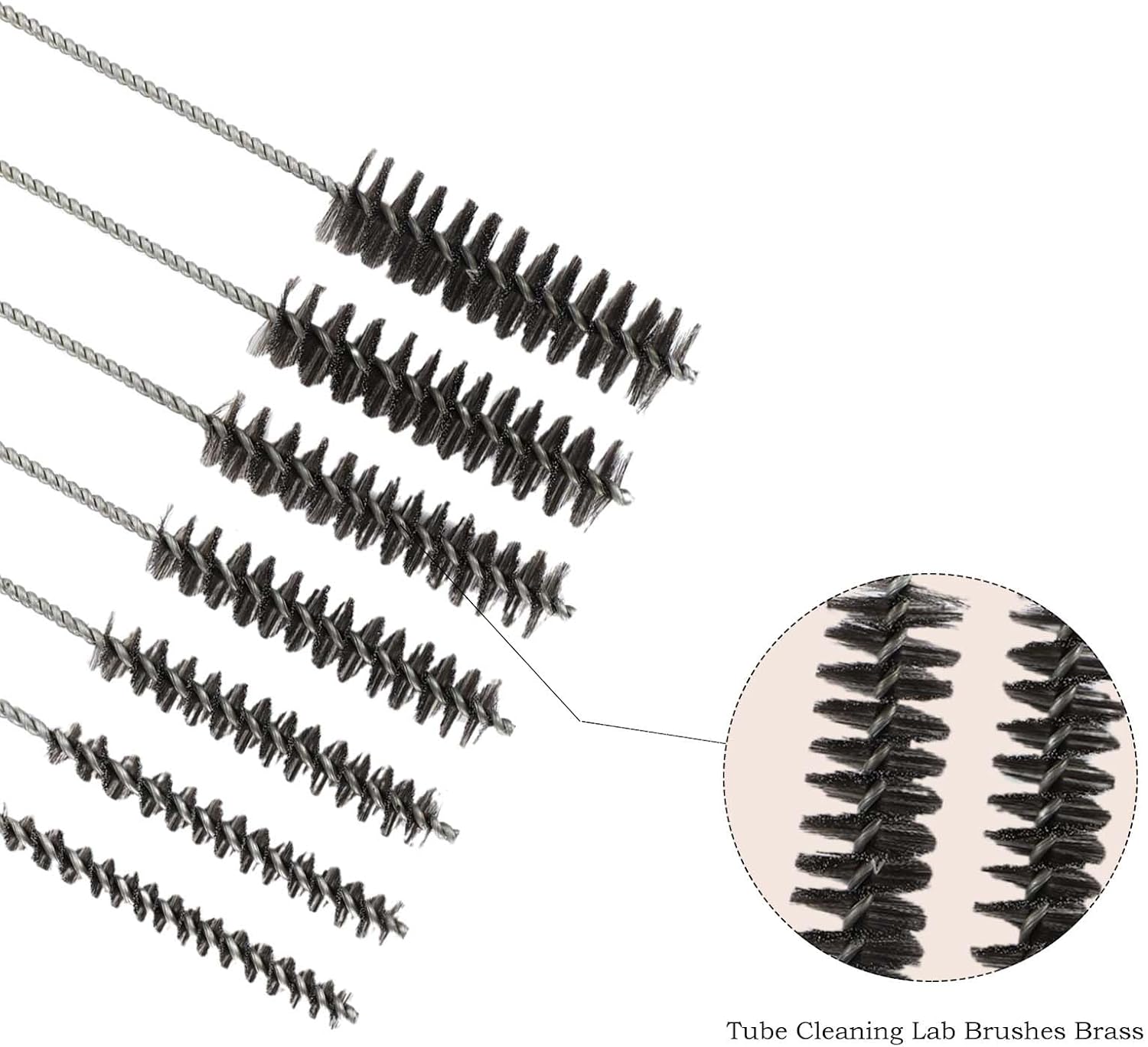 1/2 in Tube Cleaning Lab Brushes Stainless Steel Tube Brushes Bottle Brush Wire Tube Brushes,Wire Cleanling Brushes Straw Cleaner Brush Wire Bottle Brush for Tubes,Bottle,Glass 4 PCS