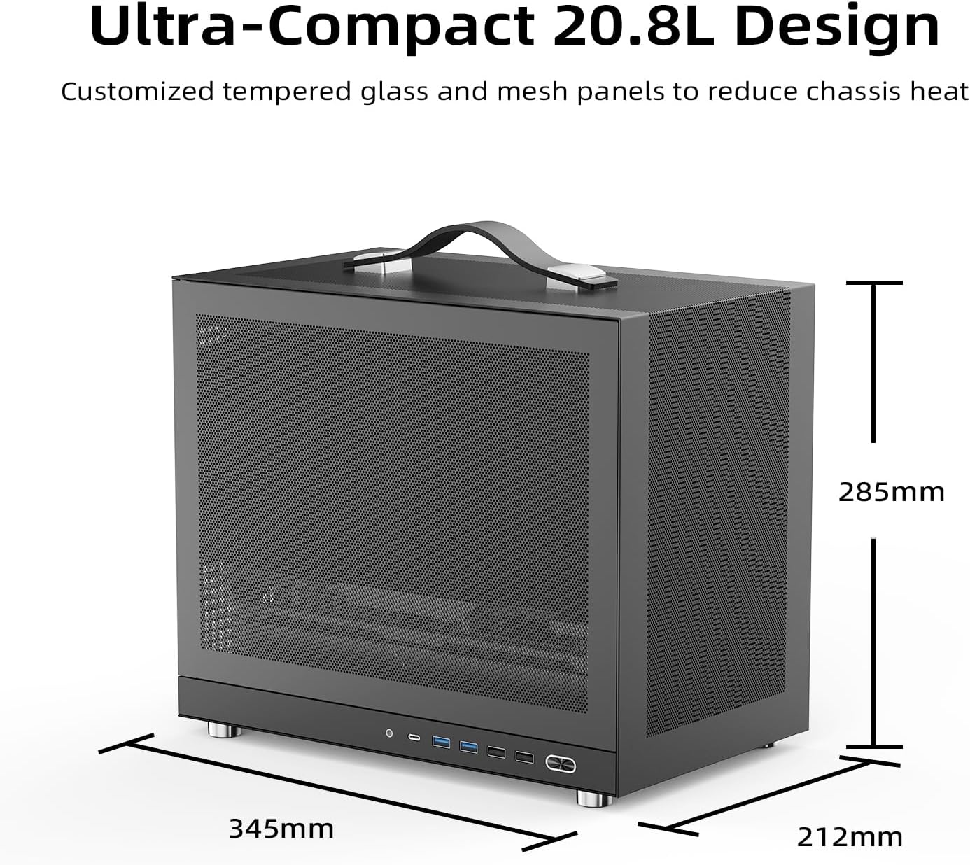 Shiny Snake G350 Full Mesh Version MATX Chassis | Frosted Coating & Anti-Dust Design | BTF-Ready Back-Connect | 165mm Cooler & 340mm GPU | High Compatibility PC Case, White