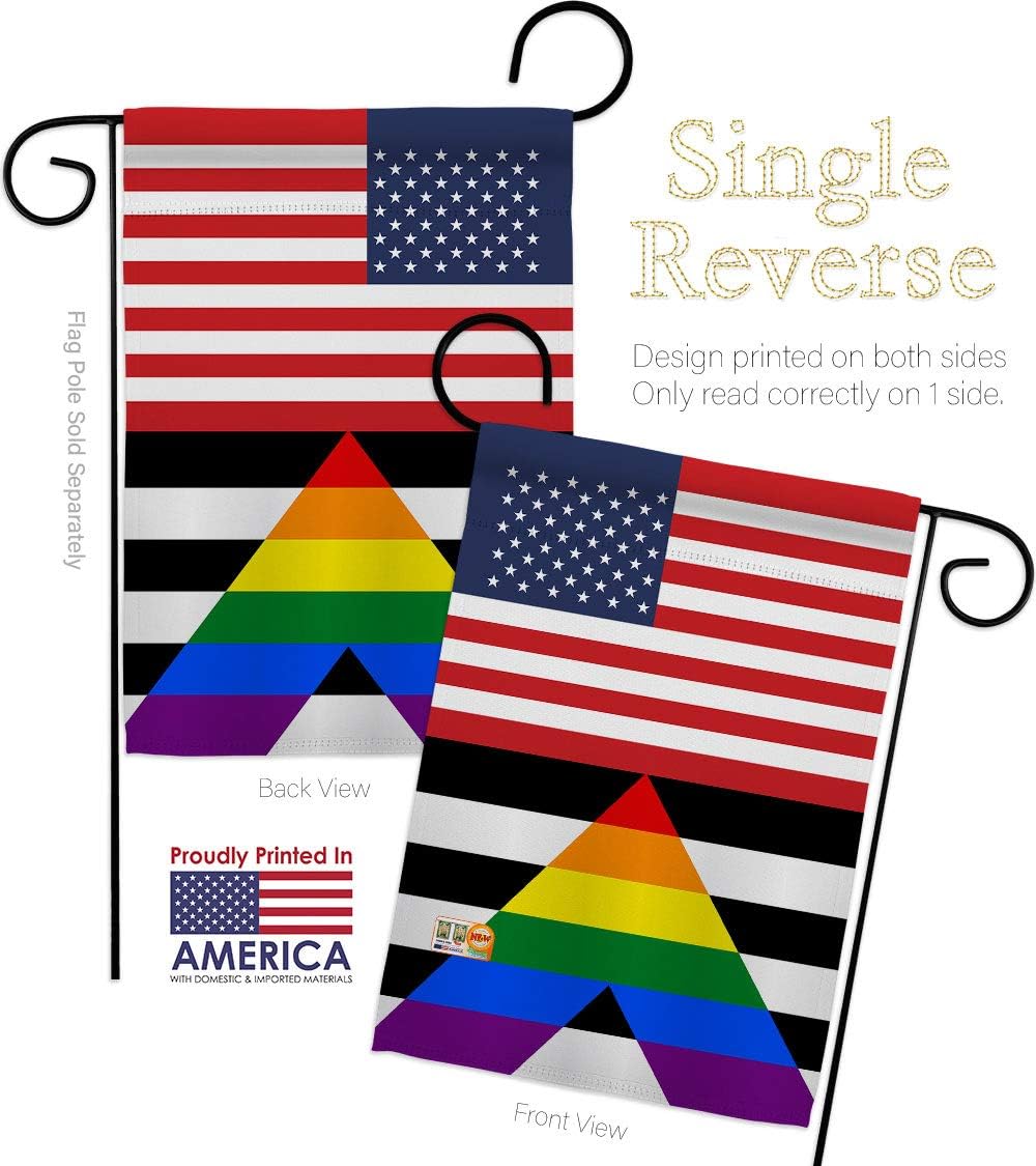 US Straight Allies For Equality Garden Flag Set Wall Holder Support Pride Rainbow Love LGBT Gay Bisexual Pansexual Transgender Small Gift Yard House Banner Made In USA 13 X 18.5