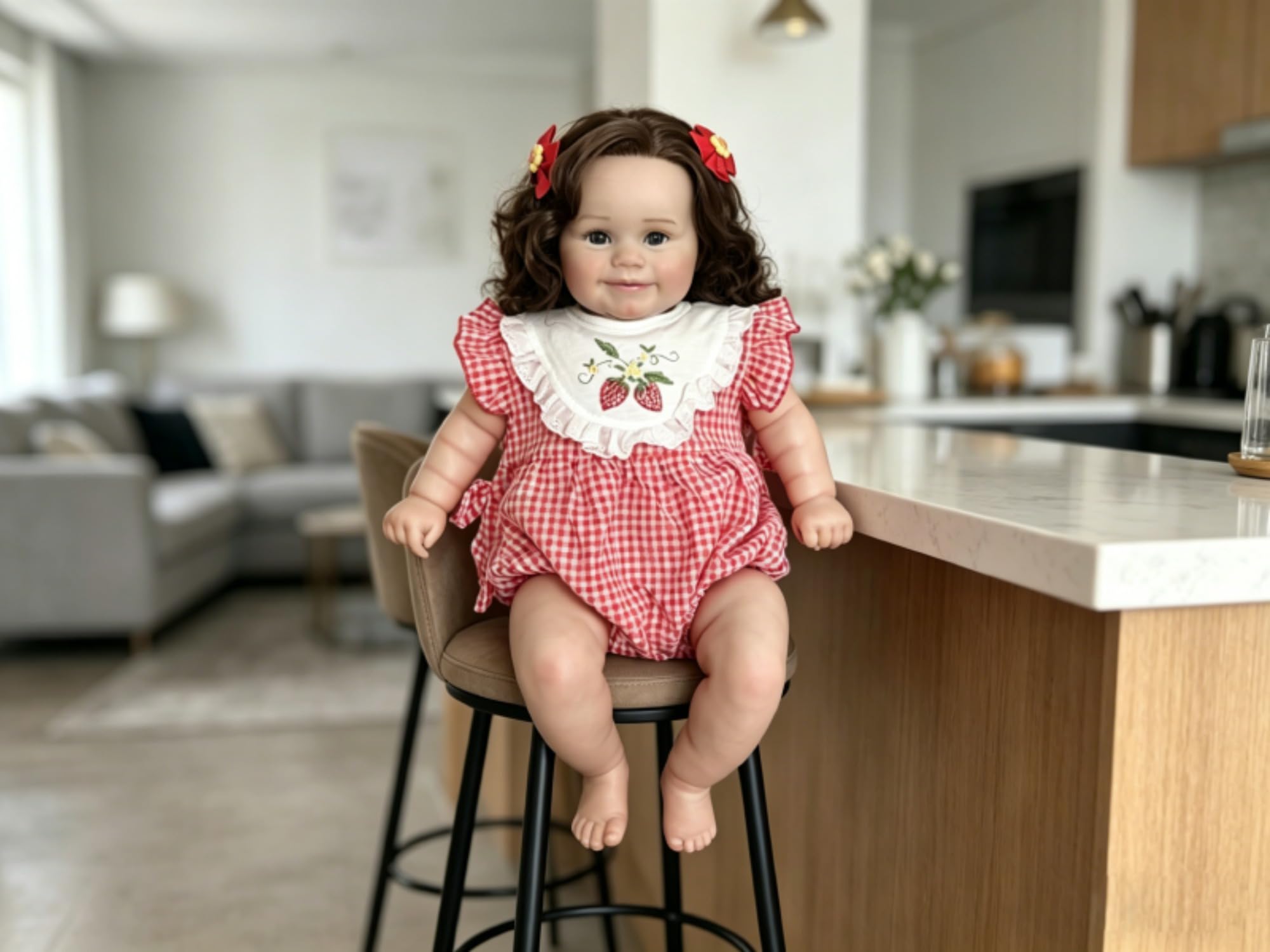 Lonian Reborn Lalki Lovely 24 cale 60 cm nowa lalka Reborn Maddie Girl z zakorzenionymi blond włosami, miękka przytulanka do ciała zabawka