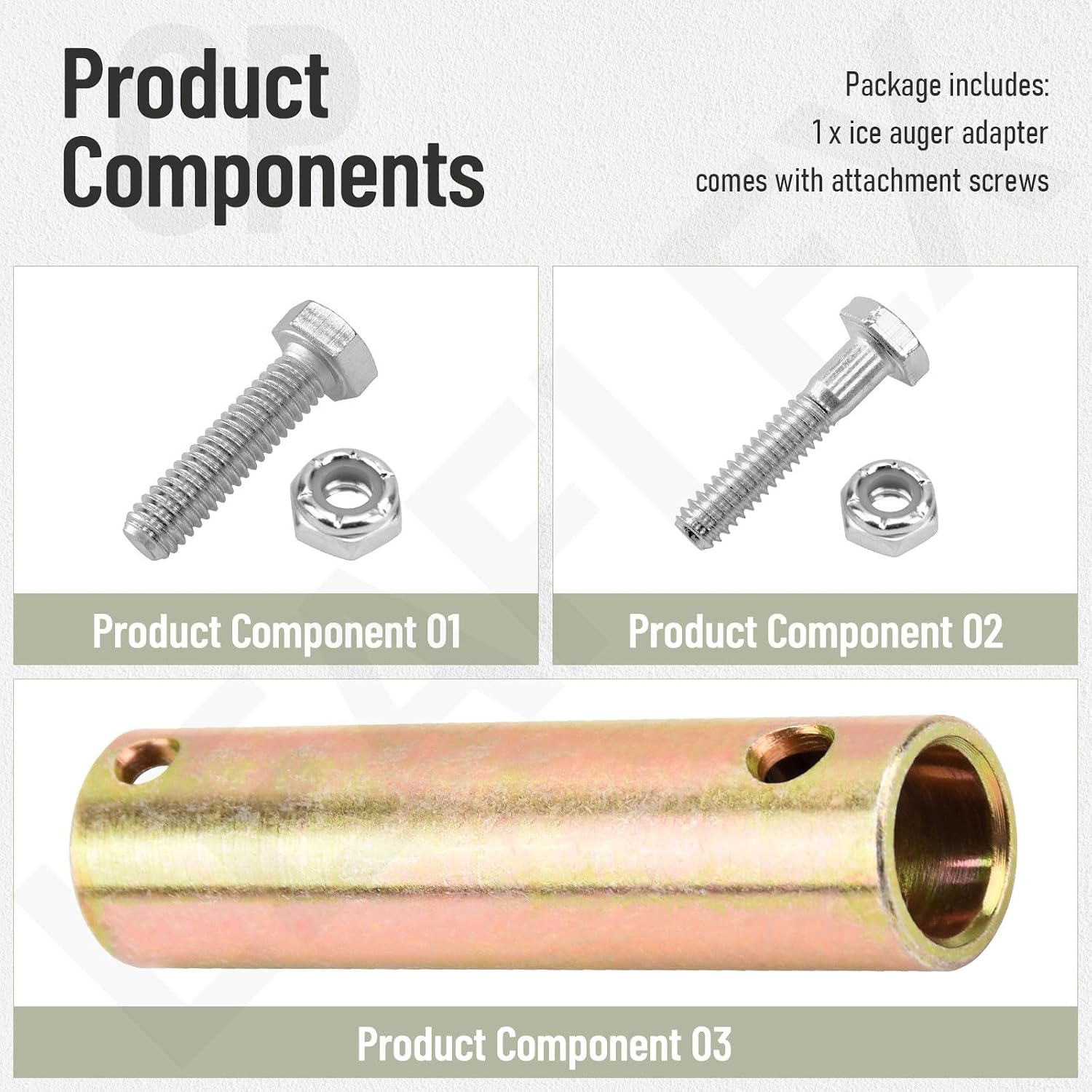 Ice Auger Adapter Compatible with K-Drill C-lam Auger Adapter Drill Plate | Comes with Attachment Screws