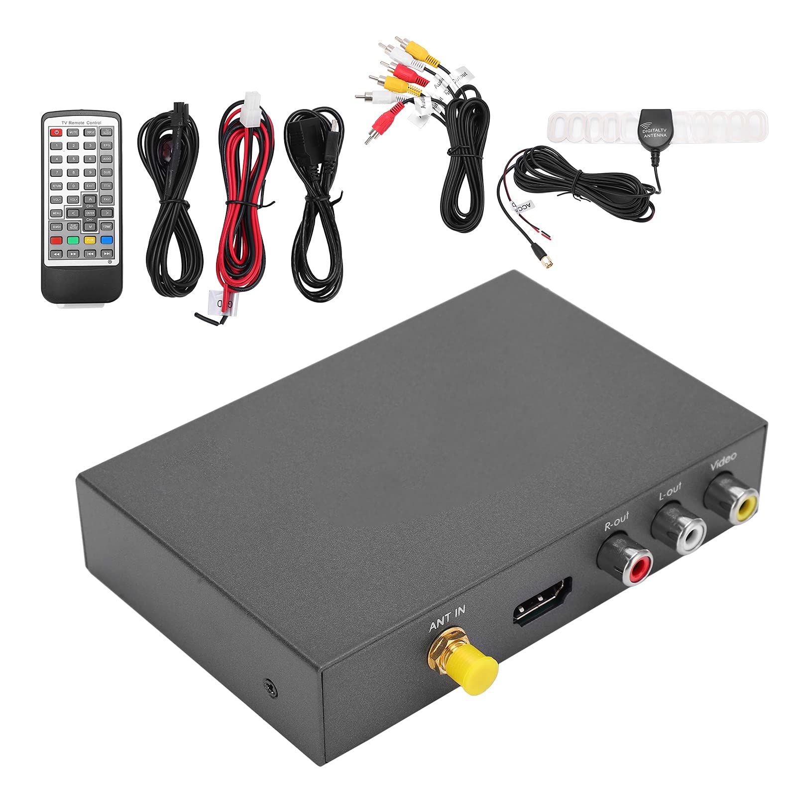 Sintonizzatore TV Digitale per Auto, Ricevitore TV Digitale per Auto H.265 DVB‑T2/T 6M/7M/8M Accessorio per Auto Antenna Ricevitore Sintonizzatore Analogico Telecomando