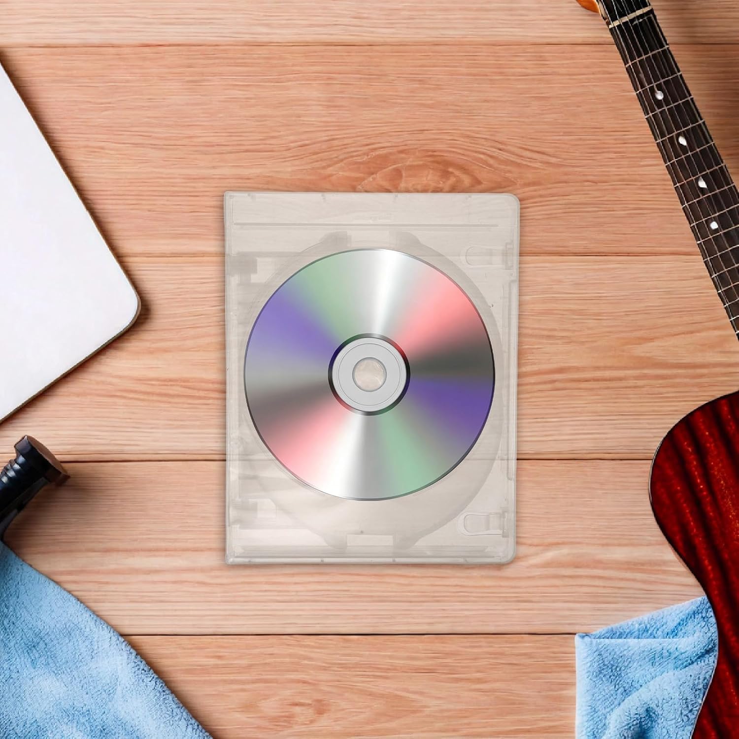 Clear cd/DVD Storage Case, 6.7"x5.3" High-Impact Plastic 10-Disc Holder for Game Discs, Music Albums, Movie Collections, Easy Access