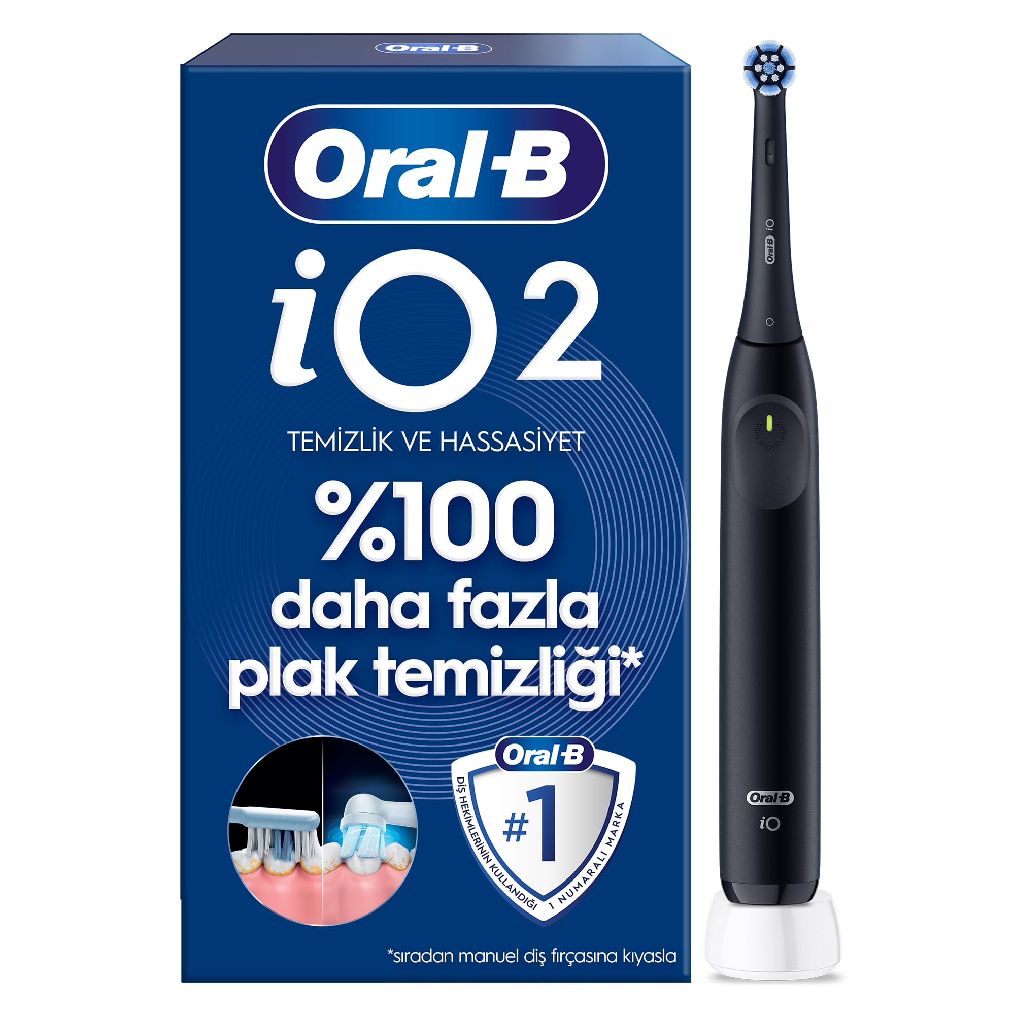 Oral-B iO2 Siyah Şarjlı/Elektrikli Diş Fırçası, 1 Fırça…