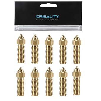 10PCS K1 Brass Nozzles Kit, 3D Printer 10PCS High Speed 0.4mm Nozzles Kit for K1, K1 Max, Ender 3 V3 KE, CR-10 SE, CR-M4