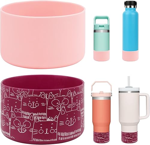 Desing Wish Funda protectora de silicona compatible con botellas de agua deportivas Hydroflask de 12-24 onzas, 32 onzas y 40 onzas, funda protectora