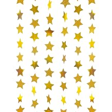 WEVEN Gold Glitte Star Garland عاكس الورق اللافتات الحفلات Twinkle Star Banner خلفية لحفلات الزفاف حضانة الأطفال لوازم الديكور حزب ، 3 "في القطر ، 20 قدمًا في المجموع
