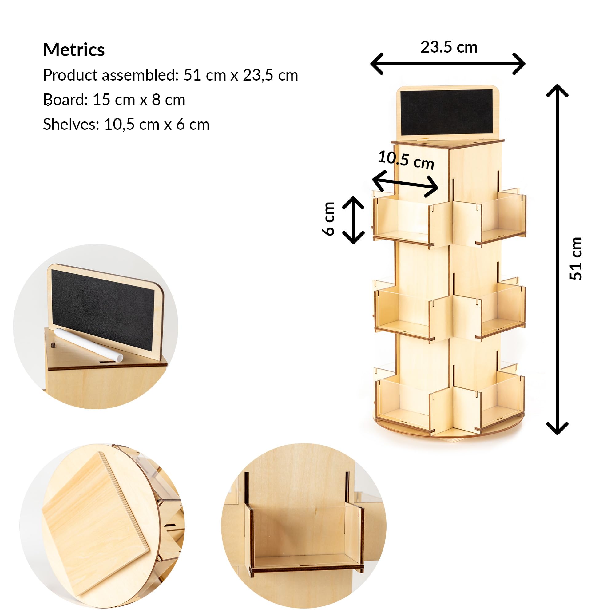 ODOXIA Greeting Card Display Stand, Wood - Image 4