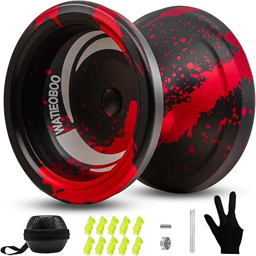 Miniatura 7 de WATIEOBOO Yoyo de metal mejorado R8 - Yoyos especiales de aleación de aluminio con ranura superior para los dedos, yoyos sensibles y no sensibles,