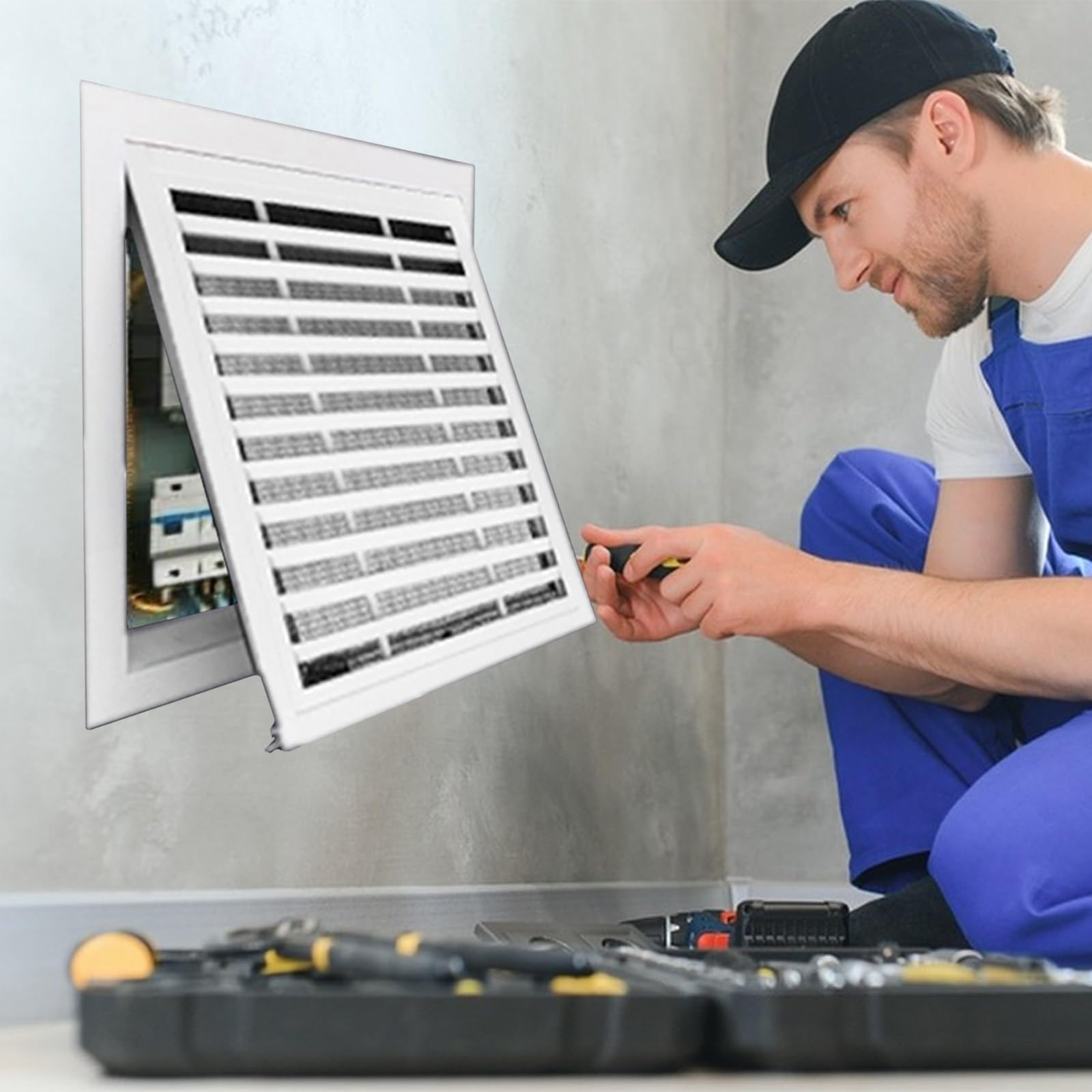 Uniwersalny panel dostępu hydraulicznego 8 102 cm biała żaluzjowa drzwi wentylacyjne 15 x 30 cm pokrywa serwisowa do przestrzeni gazowych/poddaszy trwałe rozwiązanie dostępu dla łatwej konserwacji