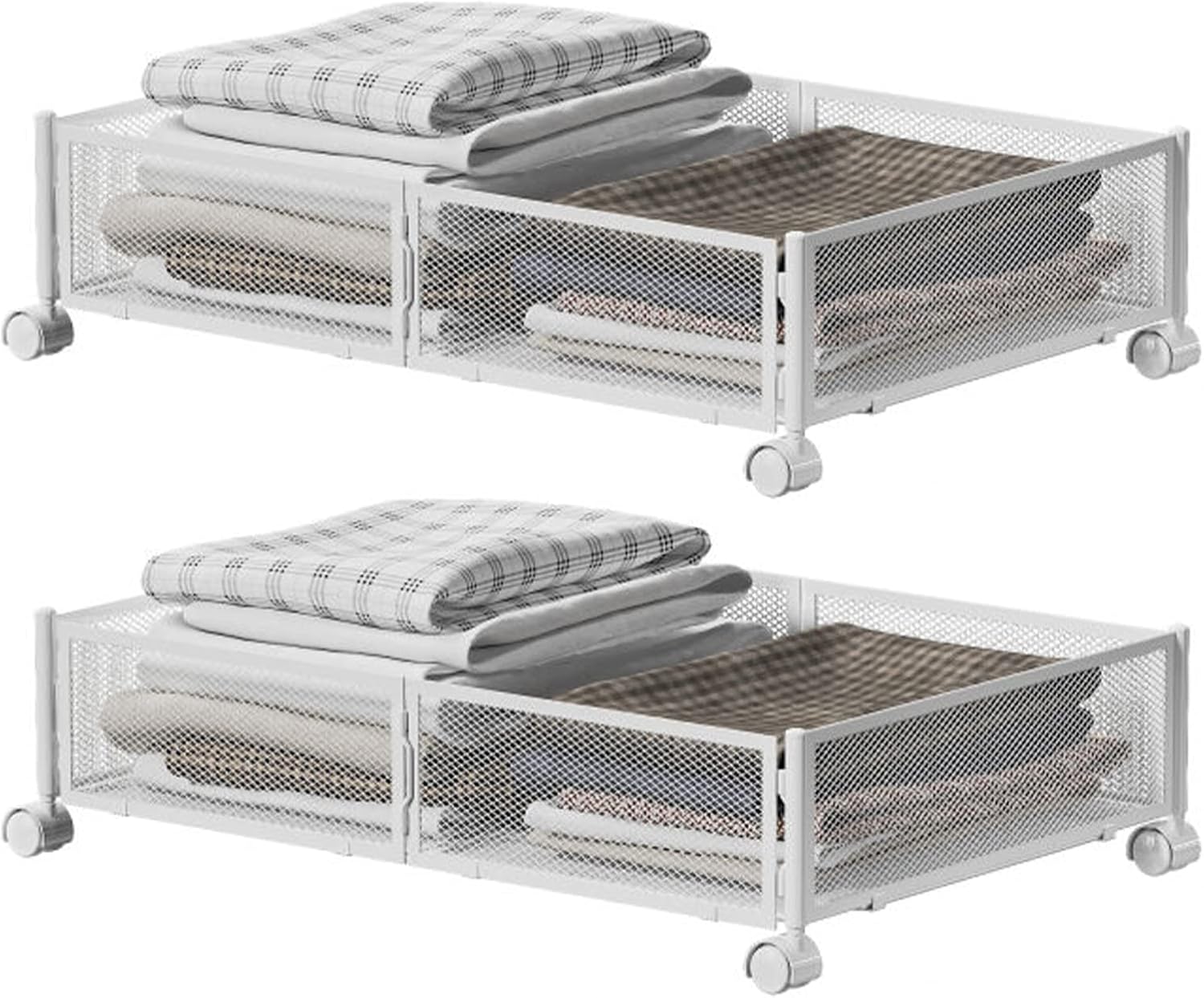 Ganggend Under Bed Storage with Wheels, 2 Pack Under Bed