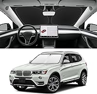 Vista 62 de Parasol de parabrisas de ajuste personalizado para Nissan Titan 2017-2024, bloquea los rayos UV y el calor, parasol de ventana delantera, fácil