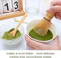 Vista 8 de Juego de Batidor Matcha, Batidor Matcha, Juego de Matcha, Batidor de Bambú, Kit Matcha, Agitador Matcha Chasen, Hecho de 100% Bambú Natural, Durable
