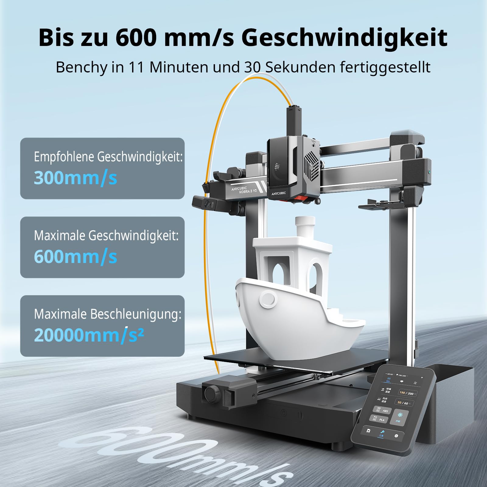 Anycubic Kobra 3 V2 Combo 3D Drucker, 4-Farben-Druck, Verbesserte Auto Leveling, Bis zu 600 mm/s, Aktive Filamenttrocknung, Druckgröße 255 x 255 x 260 mm
