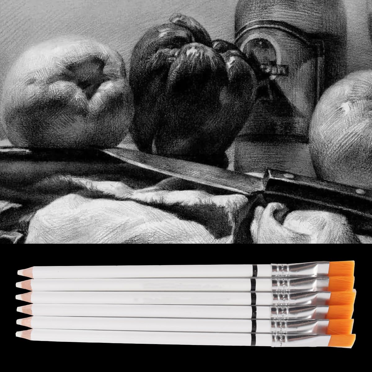 ACOLY Lot De 6 Crayons Gomme Pour Artistes, Crayons À Surligner En Caoutchouc Avec Pinceau Pour Croquis, Illustrations Colorées, Dessins Au Fusain ACOLY Lot De 6 Crayons Gomme Pour Artistes, Crayons À Surligner En Caoutchouc Avec Pinceau Pour Croquis, Illustrations Colorées, Dessins Au Fusain