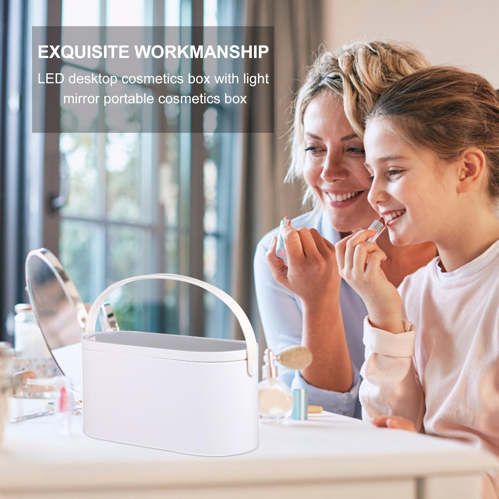 Yardwe Reise Make Up Organizer mit LED Beleuchtung Tragbarer Schminkkoffer mit Großem Stauraum Kosmetik Organizer Etui für Unterwegs Geeignet für Reisen und Outdoor