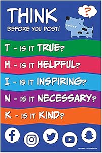 Safety THINK Poster Think Before You Post Acronym