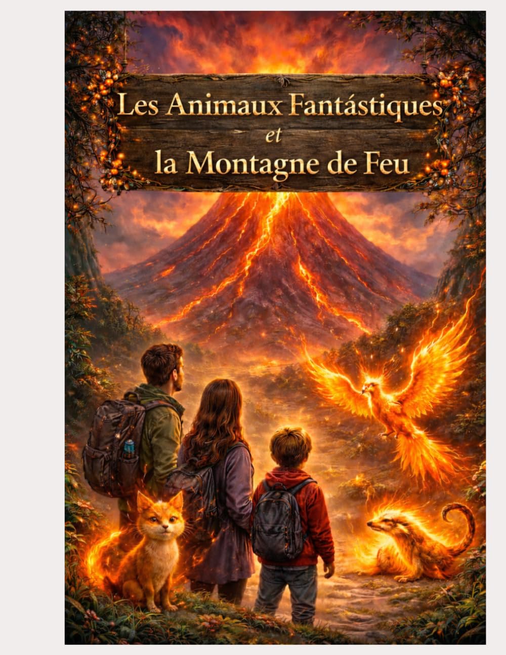 Les Animaux Fantastiques et la Montagne de Feu: Livre de coloriage avec QR Code – Histoire & Audio en 5 langues + 5 pages bonus (The Fantasy Animals Series)
