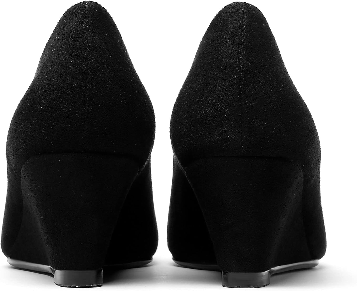 WAYDERNS Women's Slip On Patent Leather Square Toe Low Heel Wedge Pumps Shoes 2 Inch