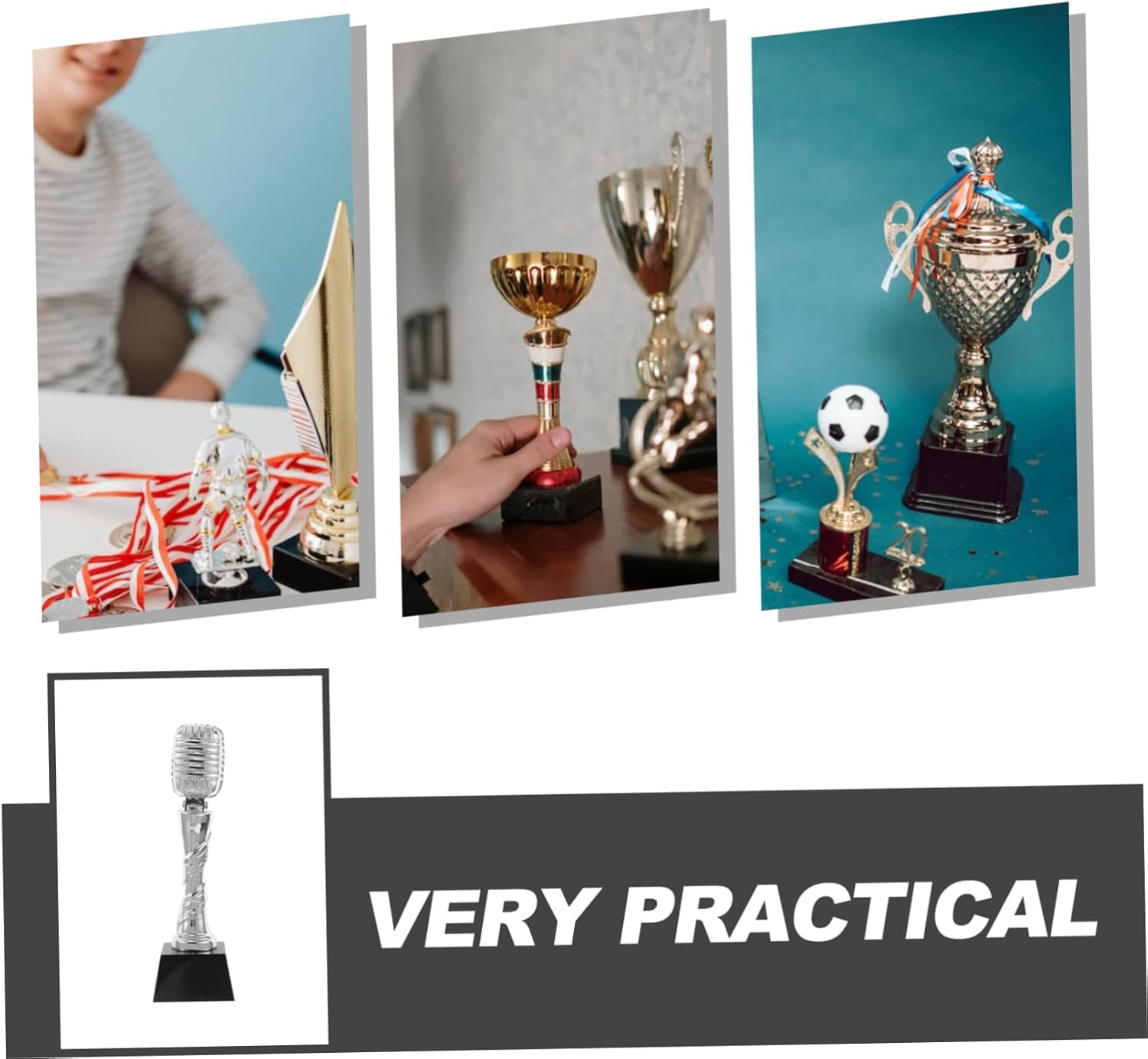 Resin Microphone Trophy for Music Contests Vintage Microphone Model for Awards Singing Competitions and Party Decorations Unique Keepsake for Music