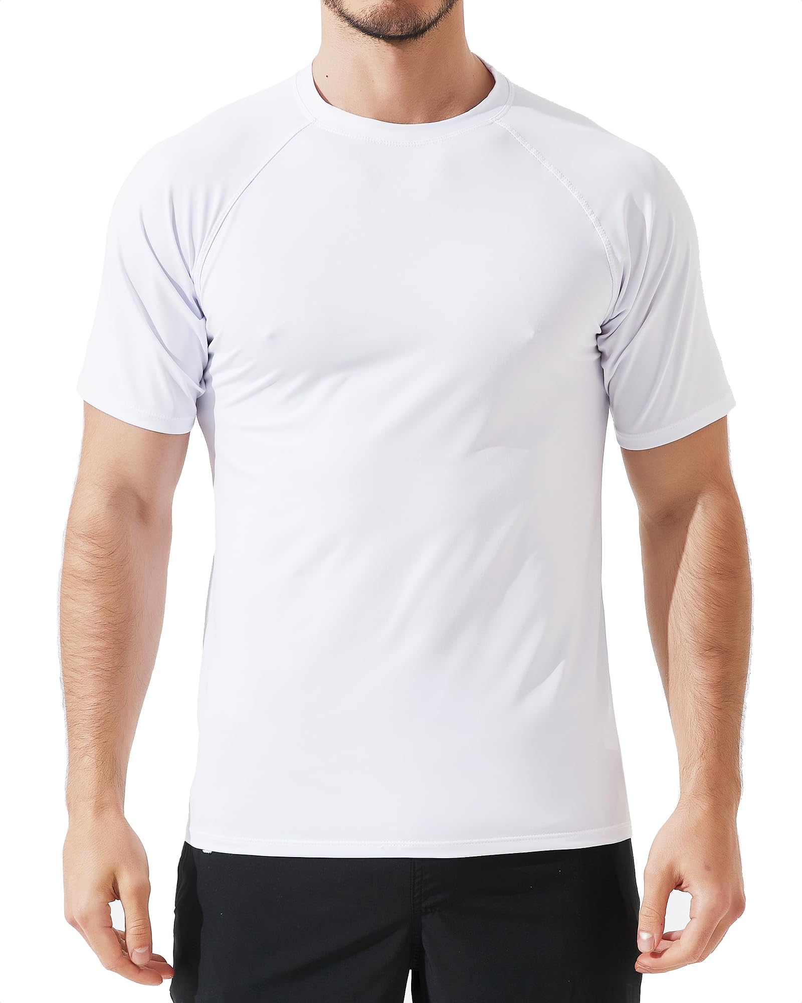 Arcweg Herren Rashguard UV T-Shirt Schwimm Shirt Kurzarm Schnell Trocknend Wassersurf-Shirt UPF 50 Tops Badeshirts (M-3XL)