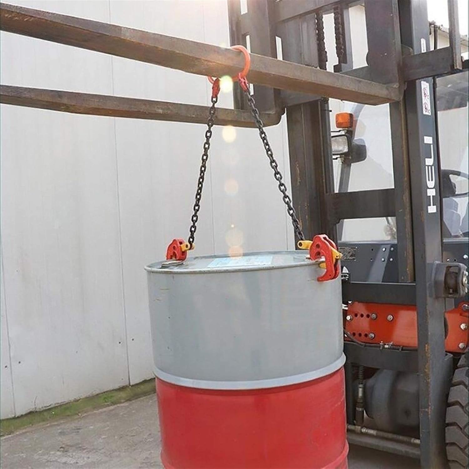 Obstacle Car Towing Rope Lifting Hook Oil Drum Hook - Oil Bucket Spreader, Multifunctional Oil Drum Chain Clamp Sling Tongs, Forklift Special Lifting Hook Spreader, Thickened Hook,2 claw spreader+1m/