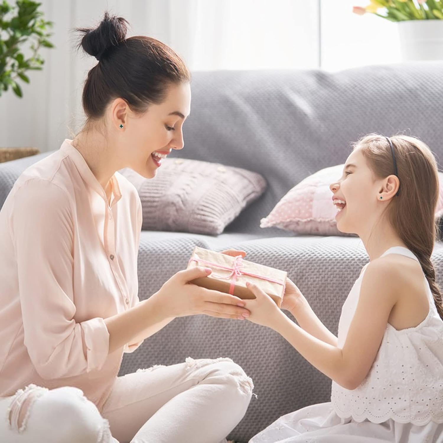 EPIRORA 925 Sterling Silver Studs Earrings Set for Women Men, Hypoallergenic Cubic Zirconia Stud Cartilage Helix Earrings, 5 Pairs Different Sizes Silver Hoop Earring Studs Sets for Multiple Piercing - Image 3