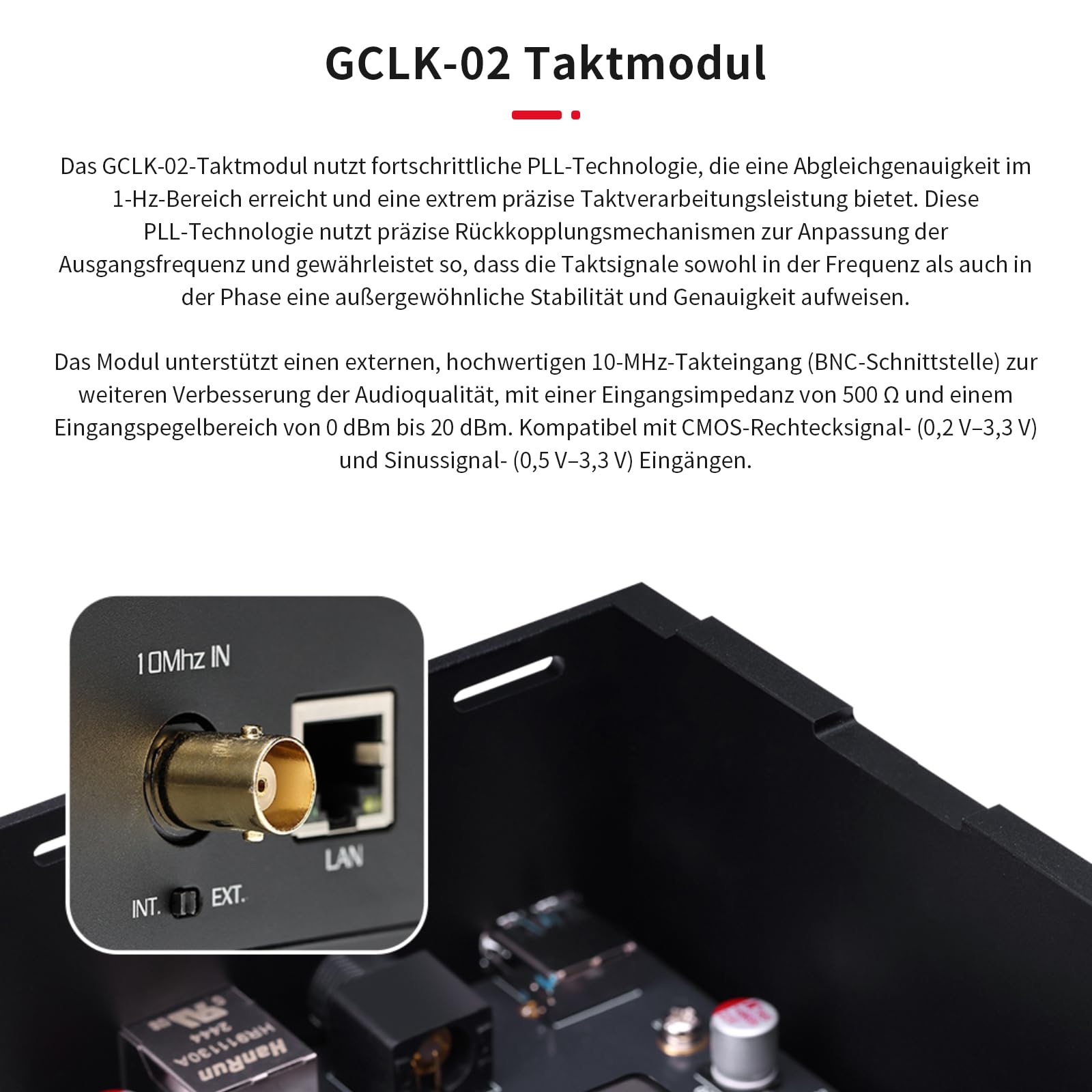 Gustard S26 Musikserver, digitale Audio-USB-Audioschnittstellen GCLK-02-Taktmodul Netzwerk-10MHz-Takt, Ultra-Low-Latency-Audioprocessingsystem CelPlayer Roon Core UPnP-Server (schwarz)