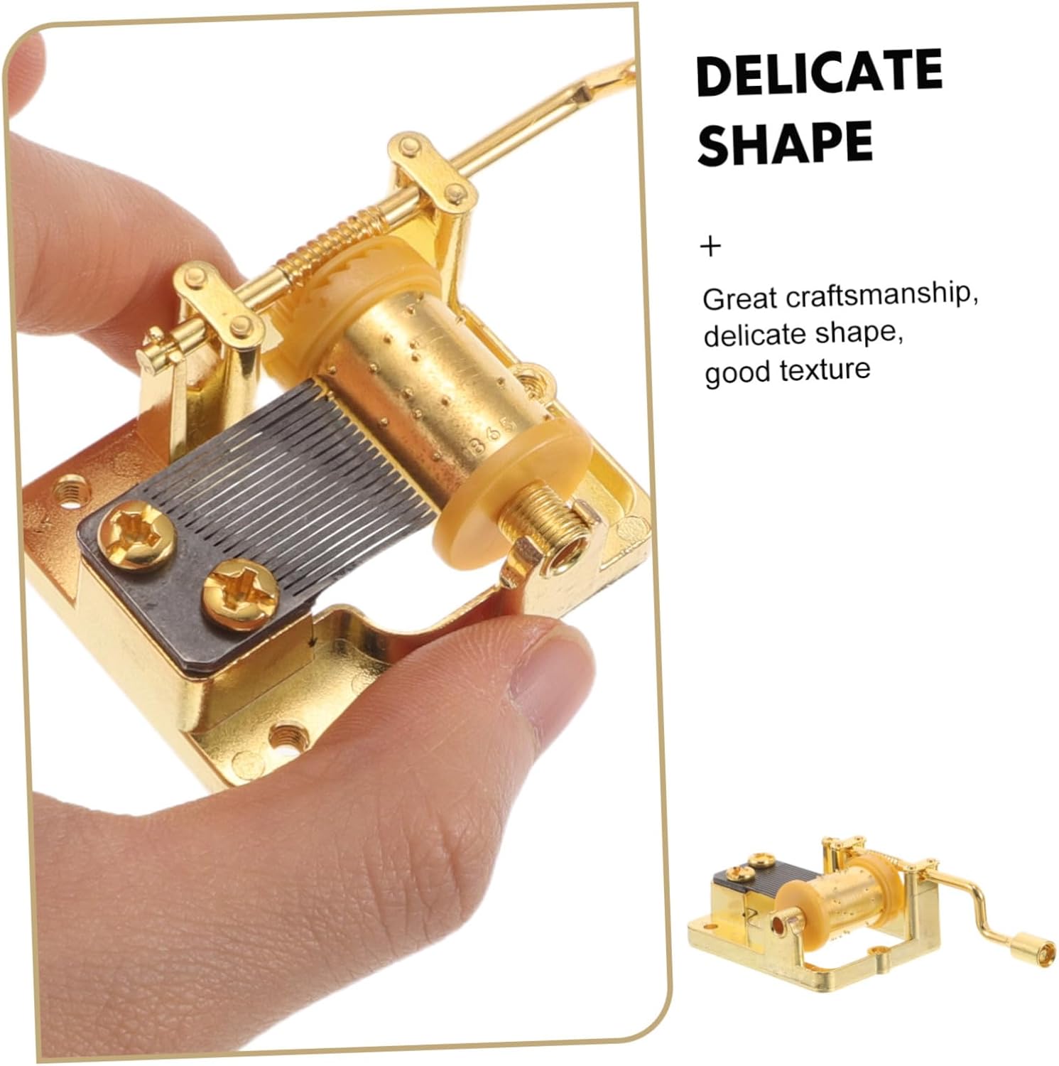ORFOFE Xmas DIY Music Box Mechanism Kit 4pcs Golden Metal Manual image 3