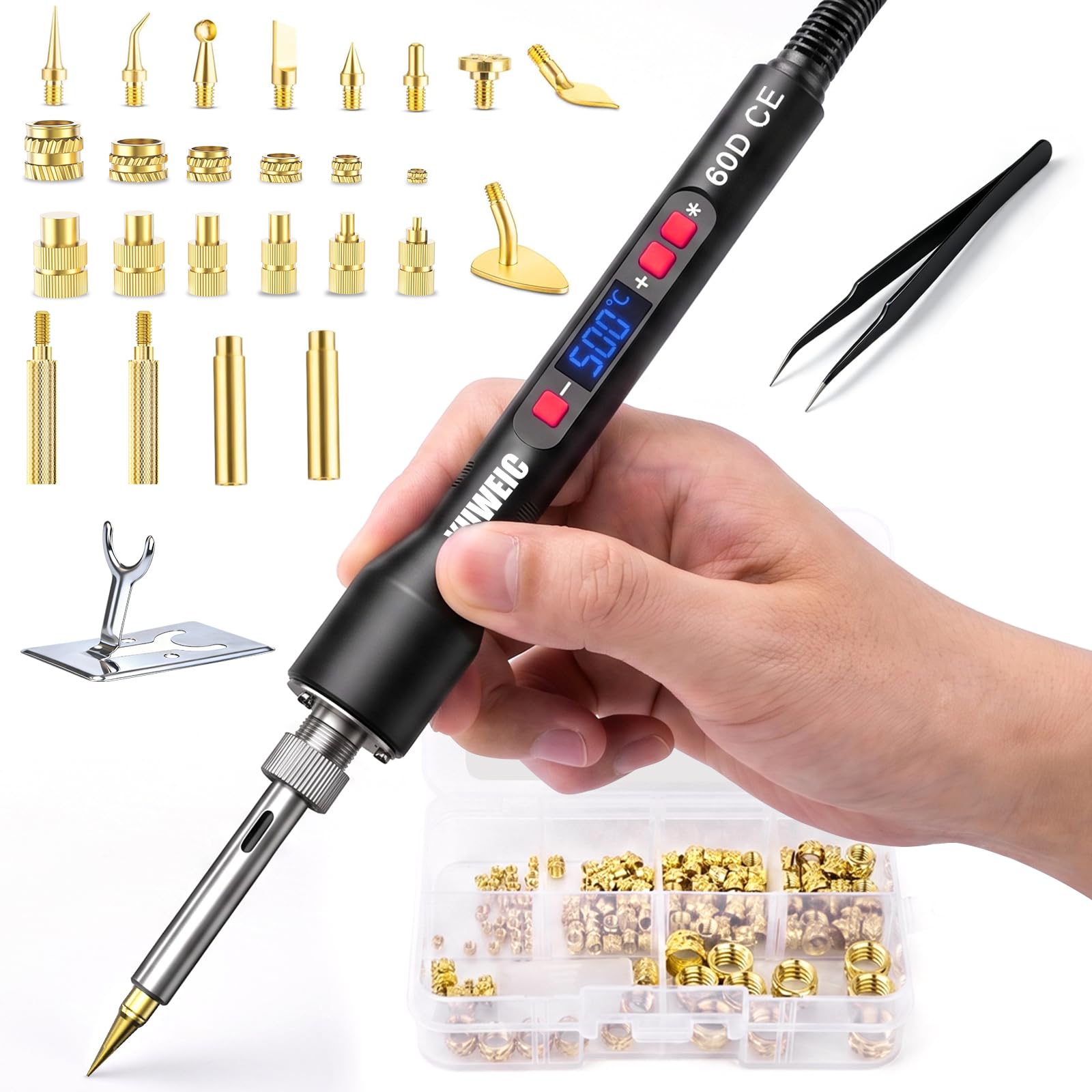 Threaded Inserts Set 130pcs M2-M8 and 9 Repair Tips Digital Soldering Iron