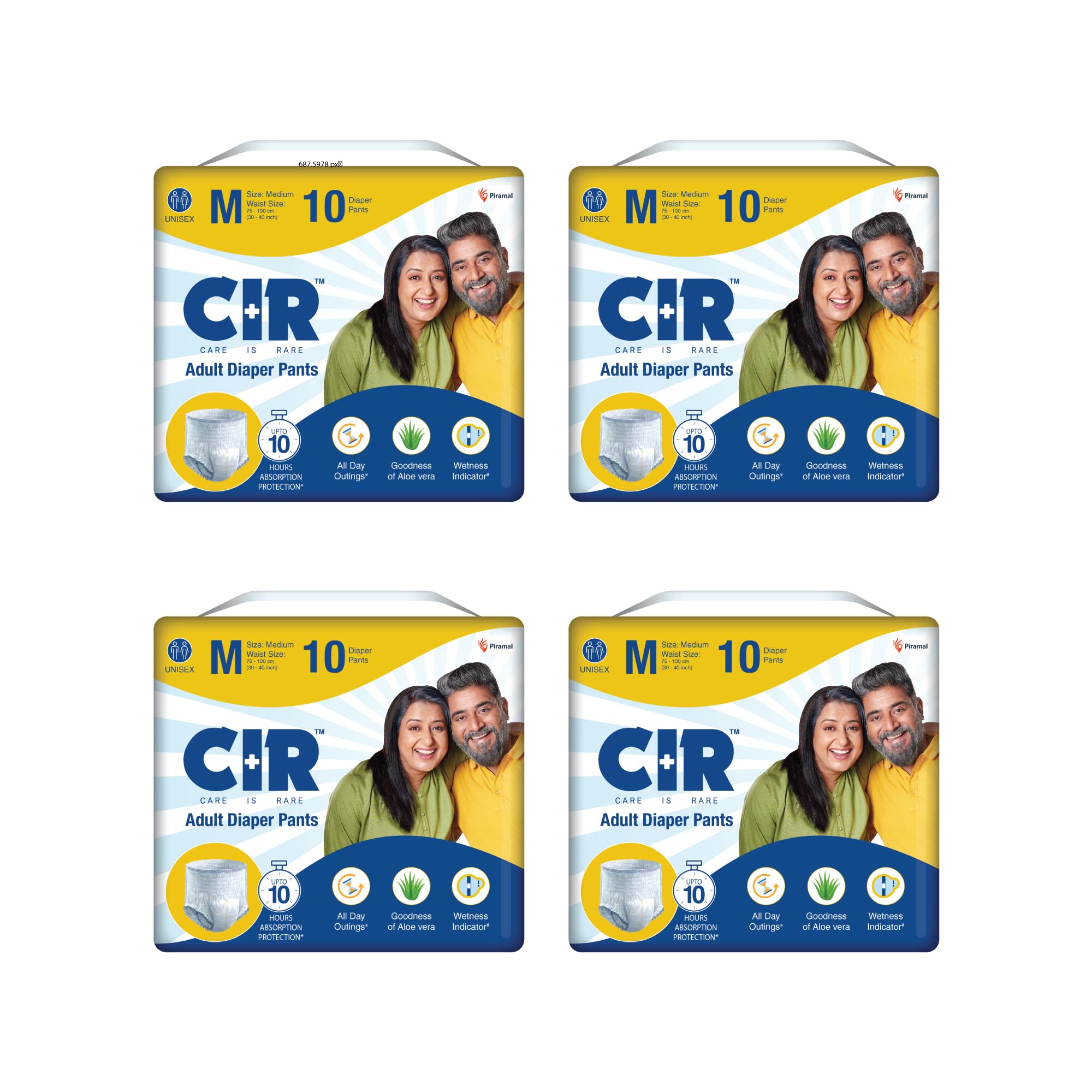 cir adult diaper pants style | adult diaper medium size (m)|waist (75-100 cm|30”- 40”) |10 hr absorption-protection | unisex with wetness indicator | odour control | goodness of aloe vera | 40 units