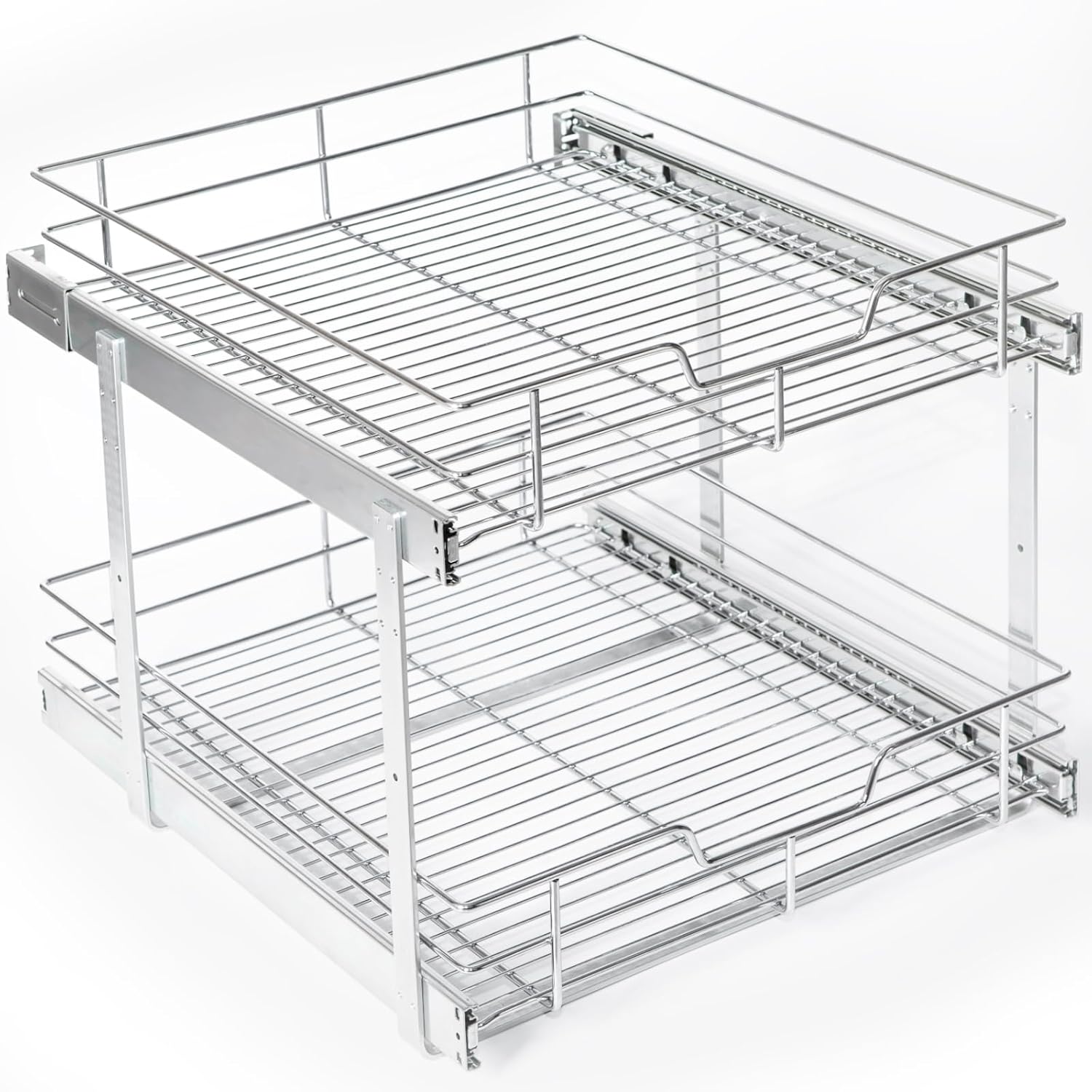 ZOINLIY Under Sink Organizer,2 PACK Sink Rack Pull-Out Organizer,Cabinet Organizers Storage Rack shelf for Kitchen, Bathroom,Drawers -Grey