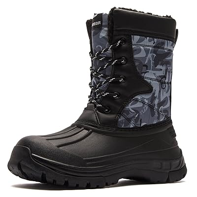 BODATU Boys' Waterproof Winter Snow Boots with Insulation for Cold Weather