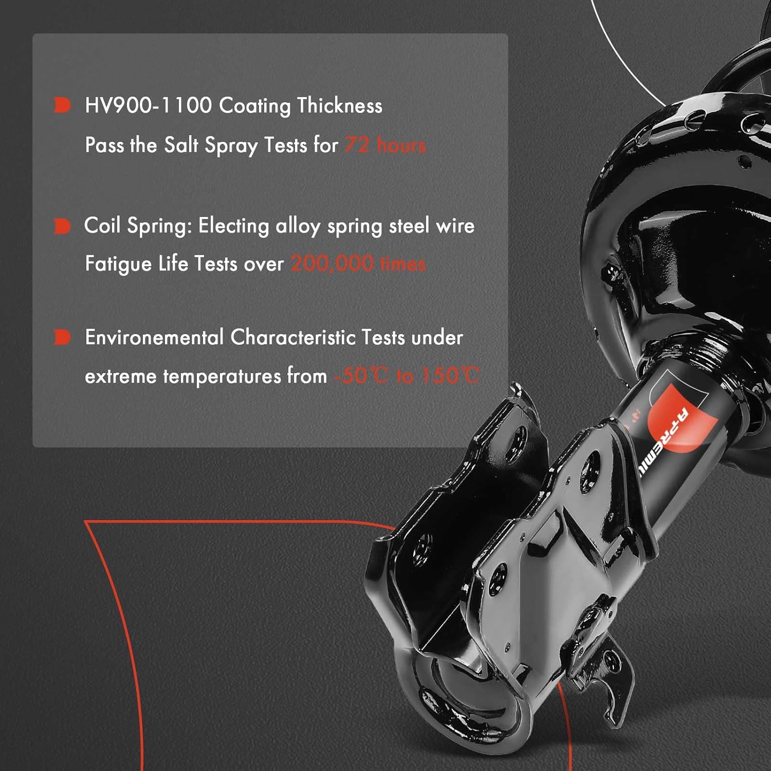 A-Premium Front Complete Struts Compatible with Subaru WRX [2.0L] 2015-2021 - 2x Replacement Suspension Shock Absorber with Coil Spring Assembly