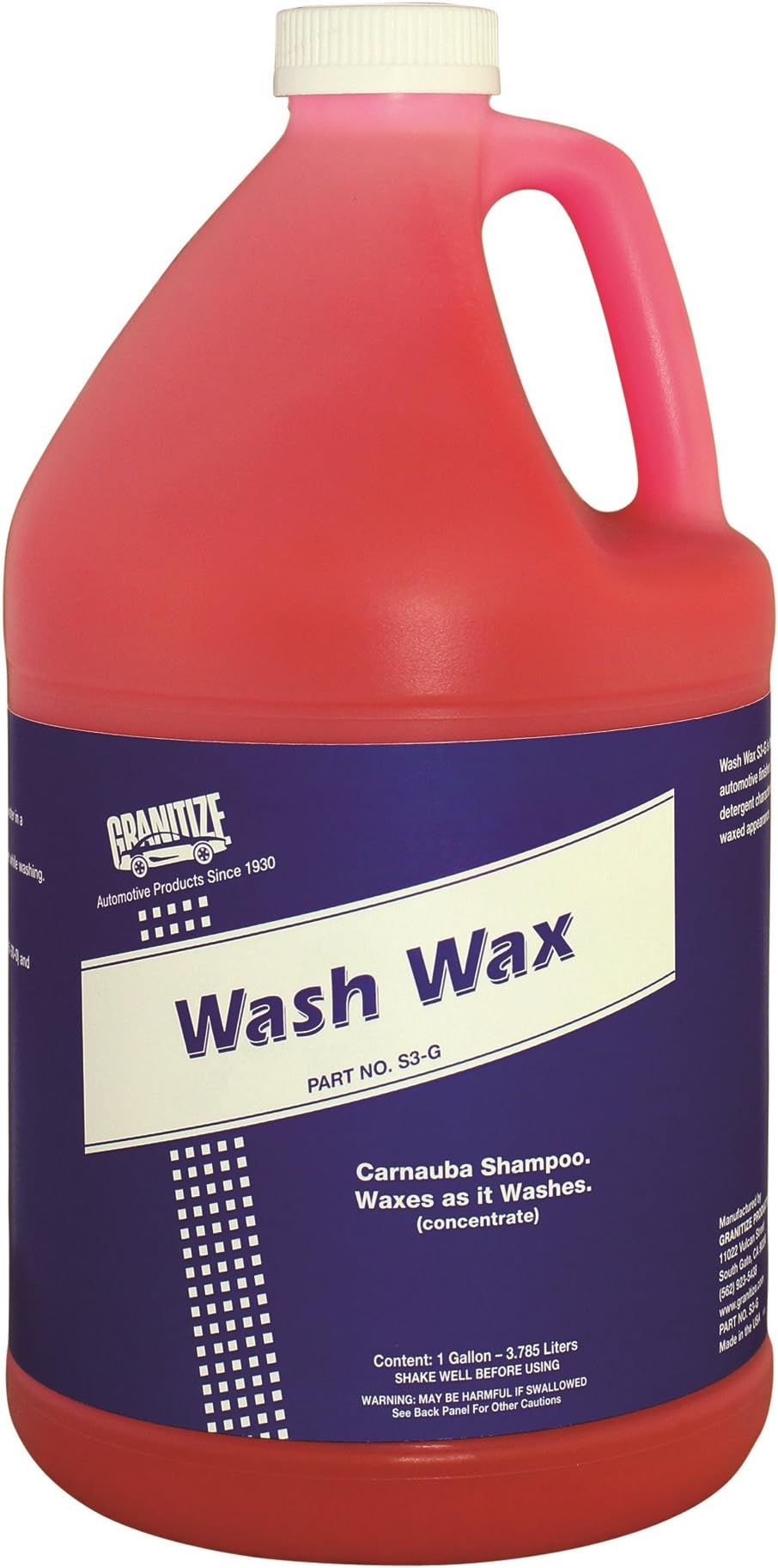 Granitize S-3 Auto Wash and Wax with Carnauba - 1 Gallon