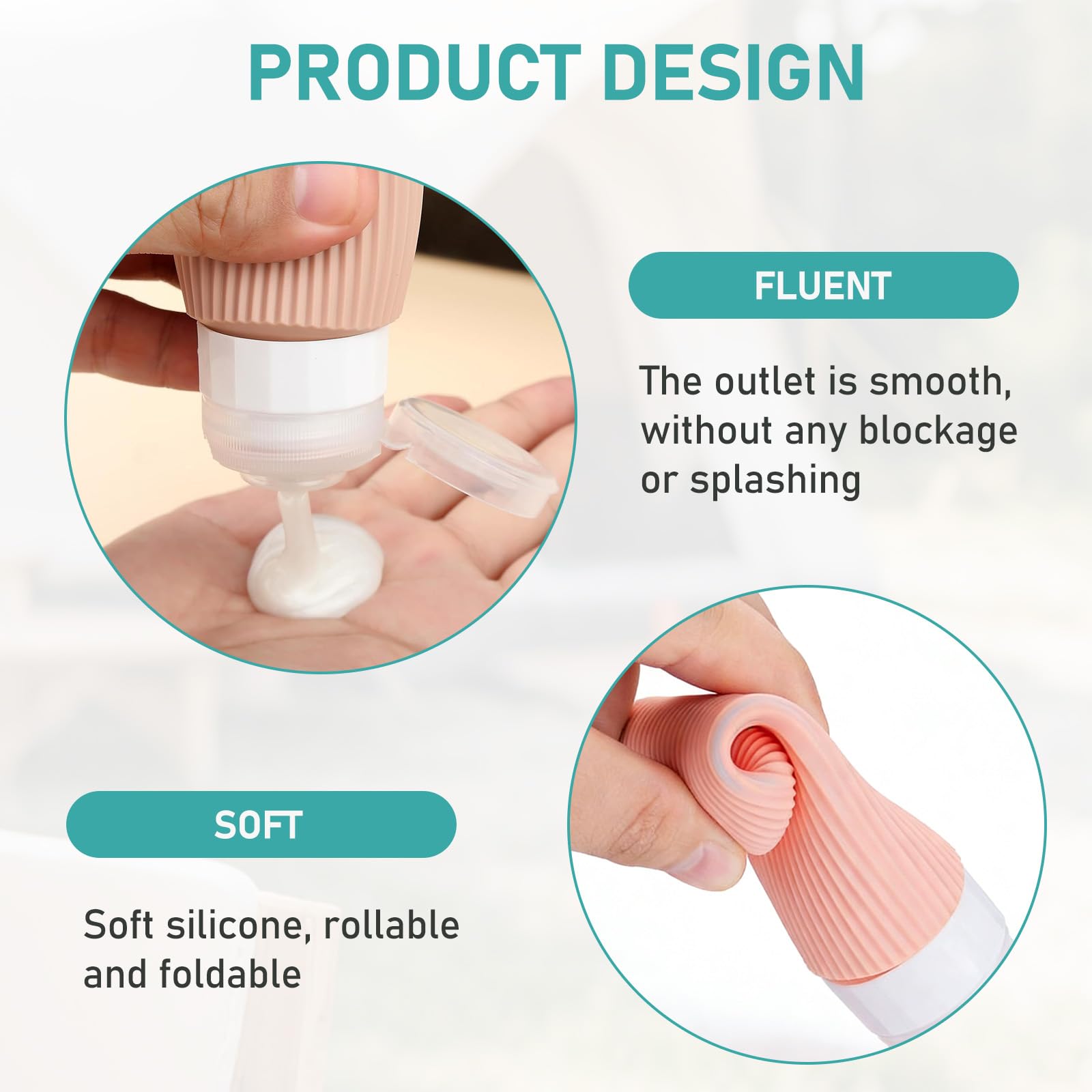 Flacon Voyage, Kit Voyage Produit Toilette, Ensemble de 16 Flacons de Voyage en Silicone Réutilisables, Contenant Voyage Souple et étanche Voyage Accessoires