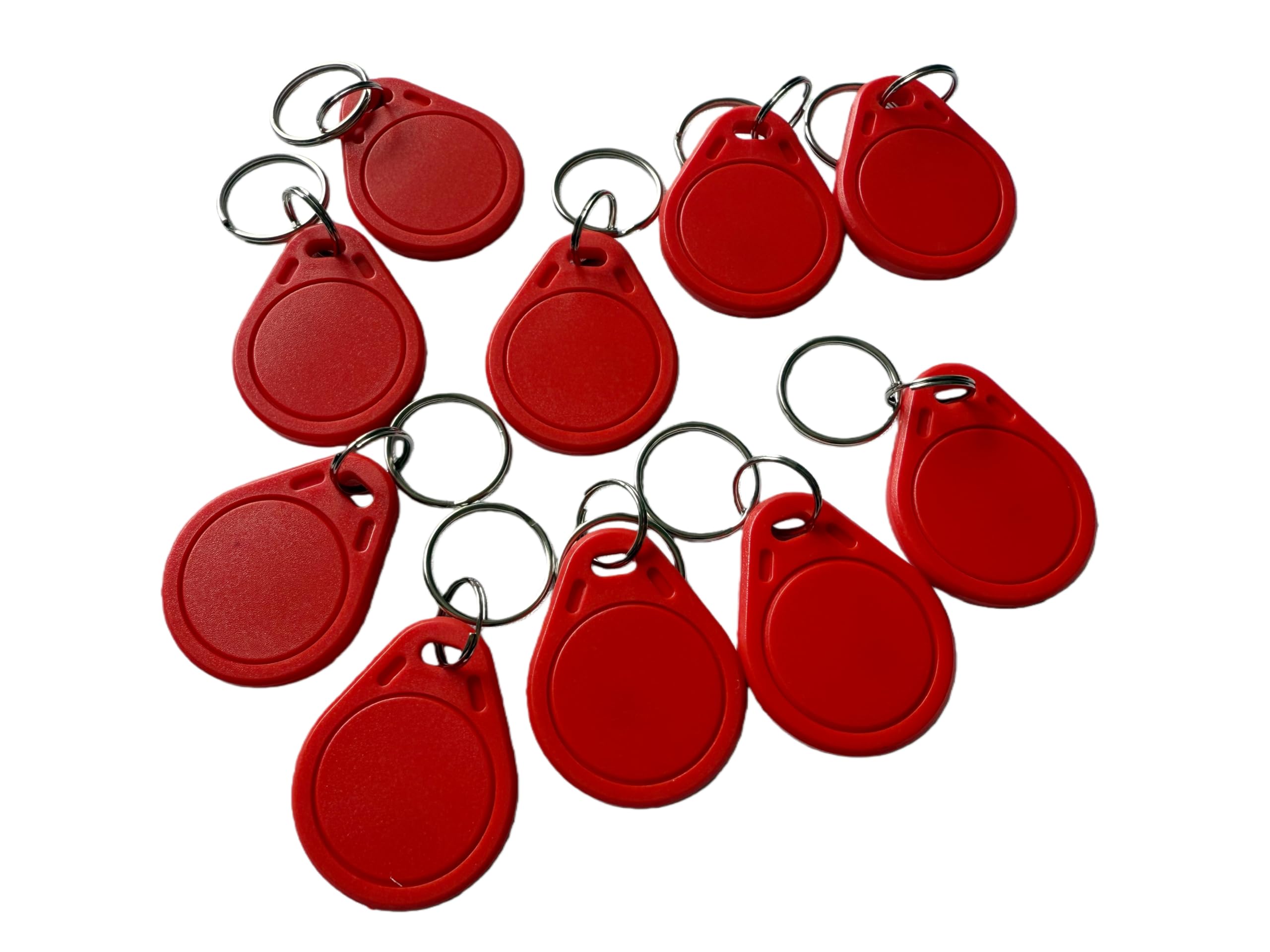 10pcs MF Classic 1K RFID Fob 13.56mhz ISO14443A Key for Hotel Door Entry Access Control... (red)