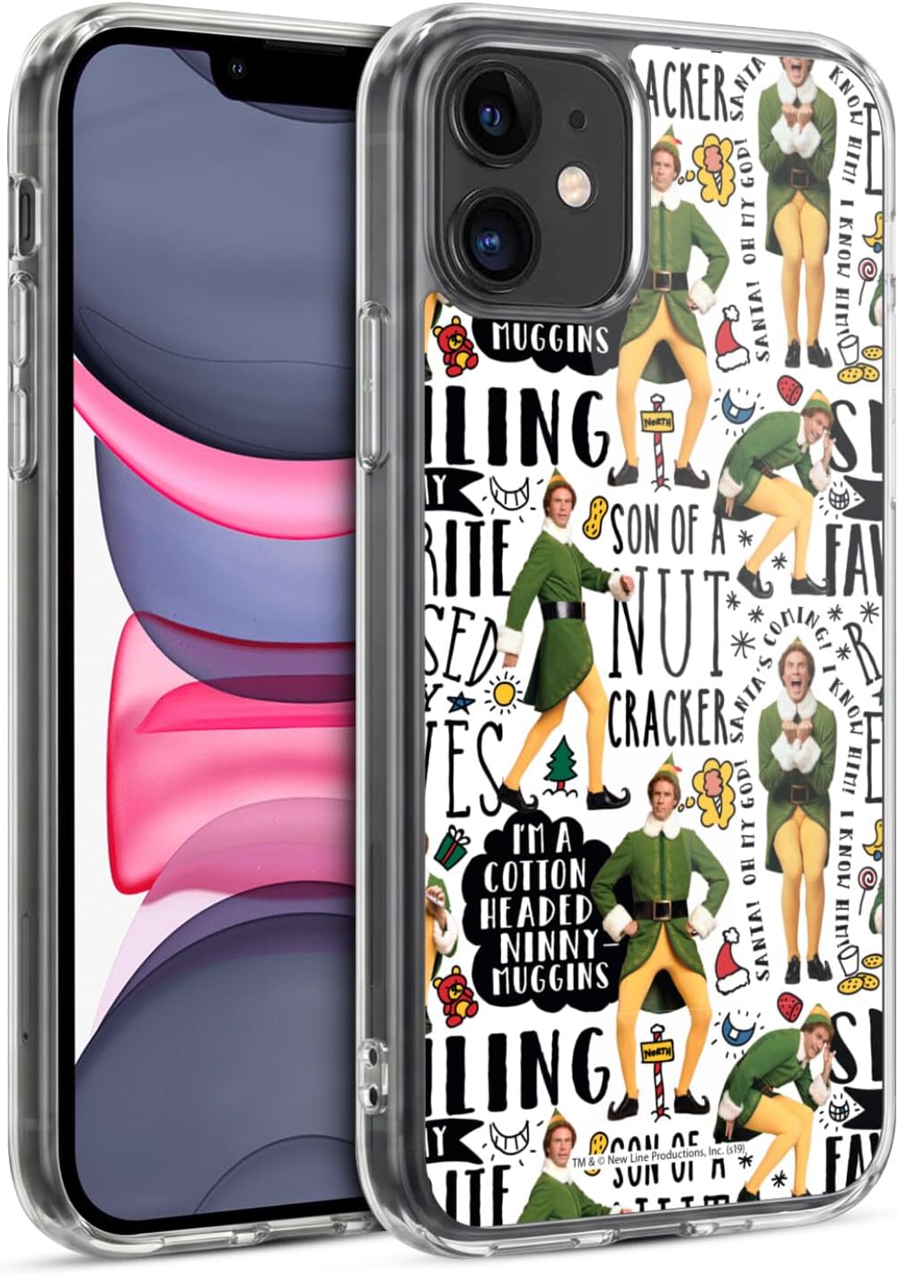 Head Case Designs Officially Licensed Elf Movie Buddy Pattern Graphics 2 Soft Gel Case Compatible with Apple iPhone 11