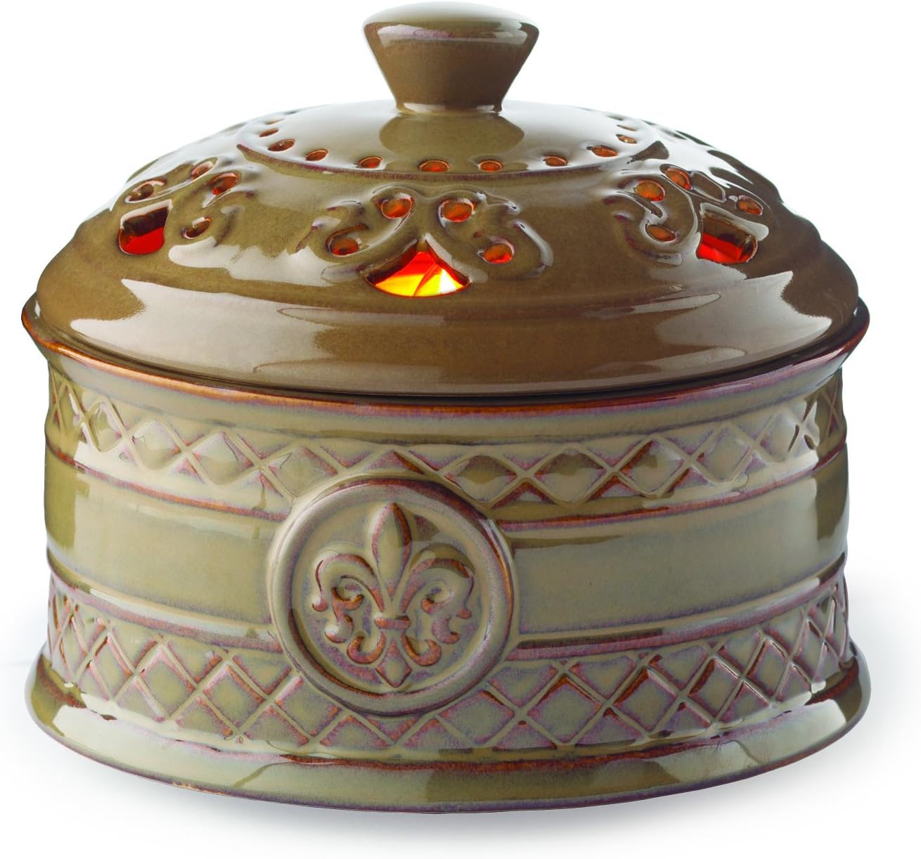 CANDLE WARMERS ETC. Candle Aire Fan Fragrance Warmer- Whisper Quiet Fan Circulates Scent from Scented Candle Wax Melts and Tarts for Full Room Freshener, Fleur De Lis