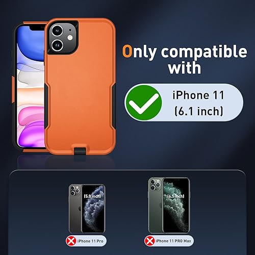 Miniatura 9 de Xmon Funda resistente para iPhone 11, funda resistente con clip para cinturón a prueba de golpes, protector de pantalla de vidrio templado +