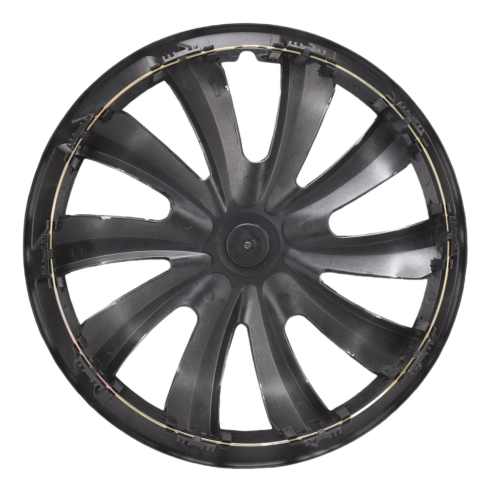 Acouto 4 Pièces Enjoliveurs de 16 Pouces, Protection Universelle Anti-Rayures, Couvre-Jantes D'aspect élégant avec Matériau ABS de qualité Supérieure, pour la Plupart des Voitures, (Argent Noir)