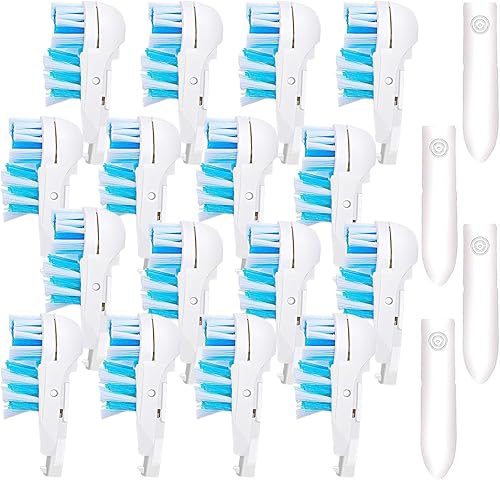 Cabezales de repuesto eléctrico de repuesto para cepillos de dientes sensibles (16 unidades), juegos giratorios de doble limpieza compatibles con