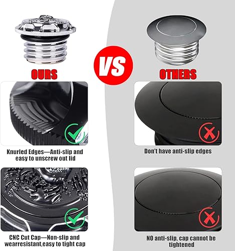 Miniatura 10 de Sportster - Tapa de gasolina para Harley, tapa de aceite de aluminio CNC esqueleto 3D para Sportster XL 1200 883 X48 Road King Softail Dyna Touring