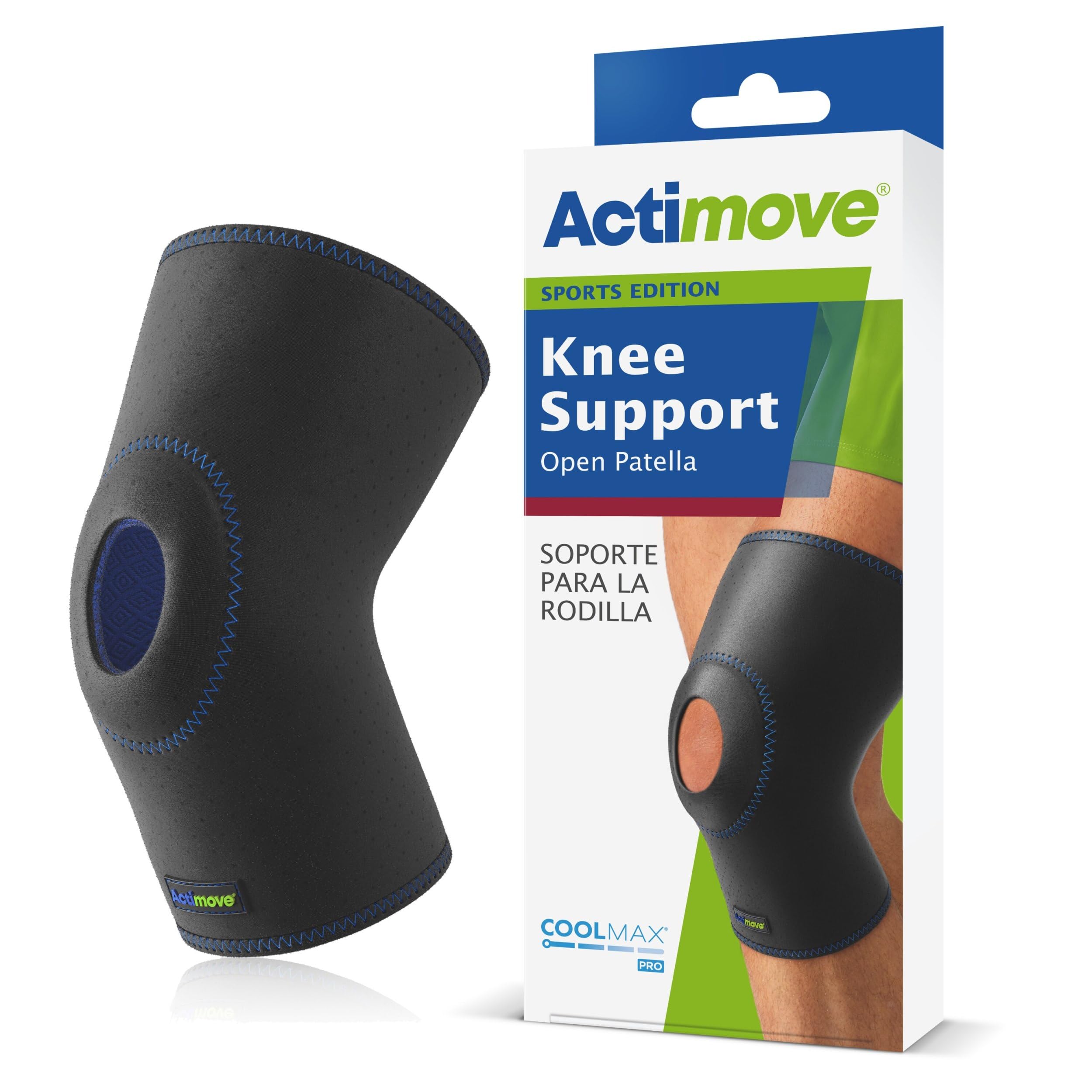 Actimove- Sports Edition - Open Patella Knee Support - Provides Support & Pain Relief - Latex and Neoprene Free- Large